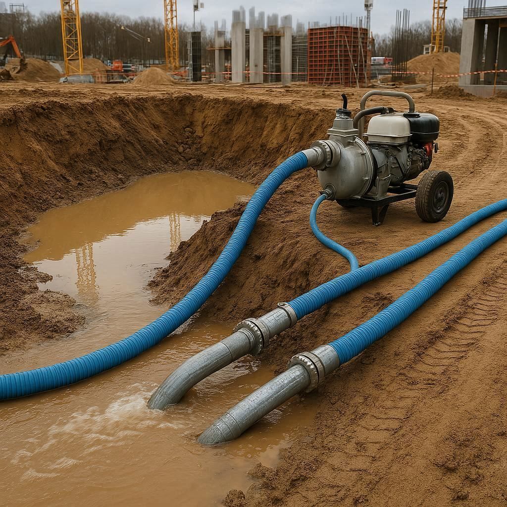 Водопонижение и осушение котлована в Волоколамске